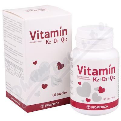 Vitamín K2 +D3 +Q10 Biomedica tob.60